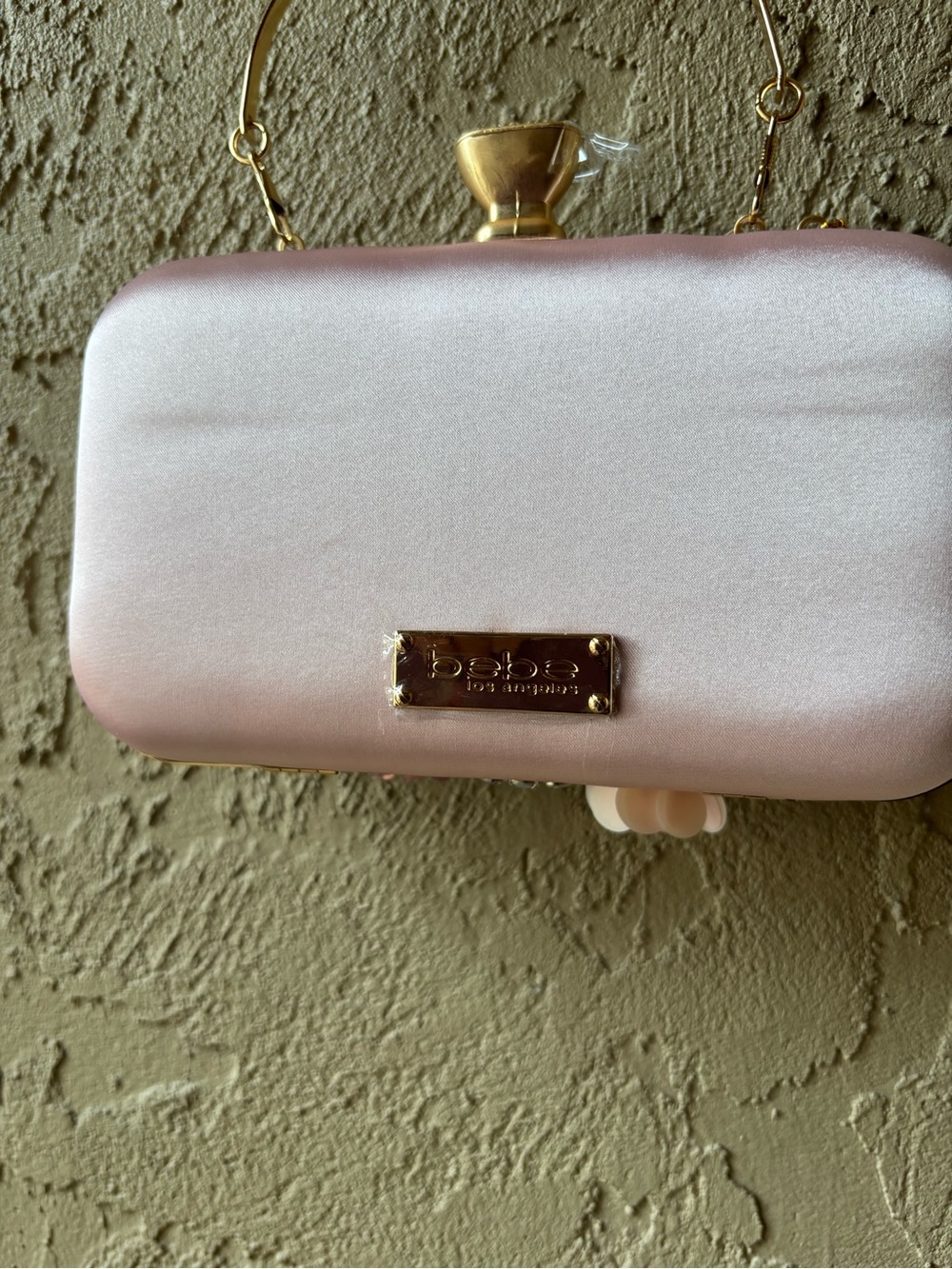 Bebe Embellished Floral Clutch in Blush, Pink and White - Picture 3 of 8